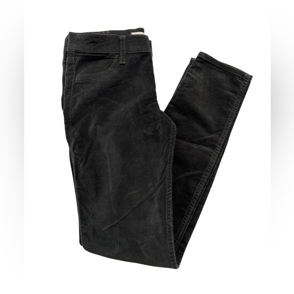 NWT Abercrombie & Fitch Black Velvet Pants Straight Leg Skinny Jeans Size 0/25
